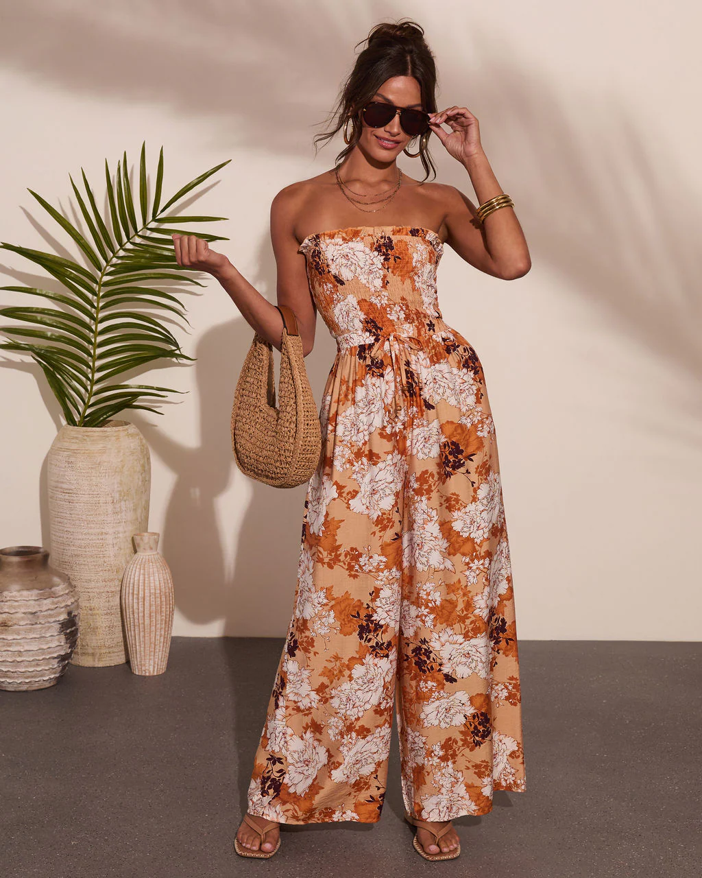 Sun Daydream Strapless Floral Print Jumpsuit - Image 6