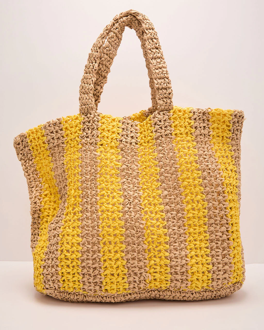 Sun Honey Striped Straw Tote Bag - Image 2