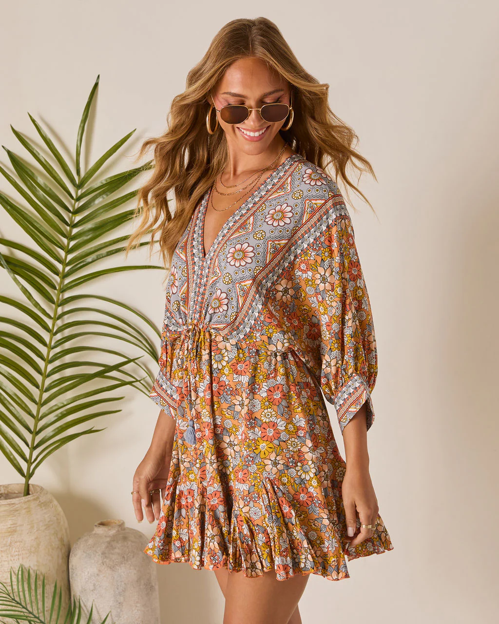 Sun Loves Caftan Mini Dress - Image 3
