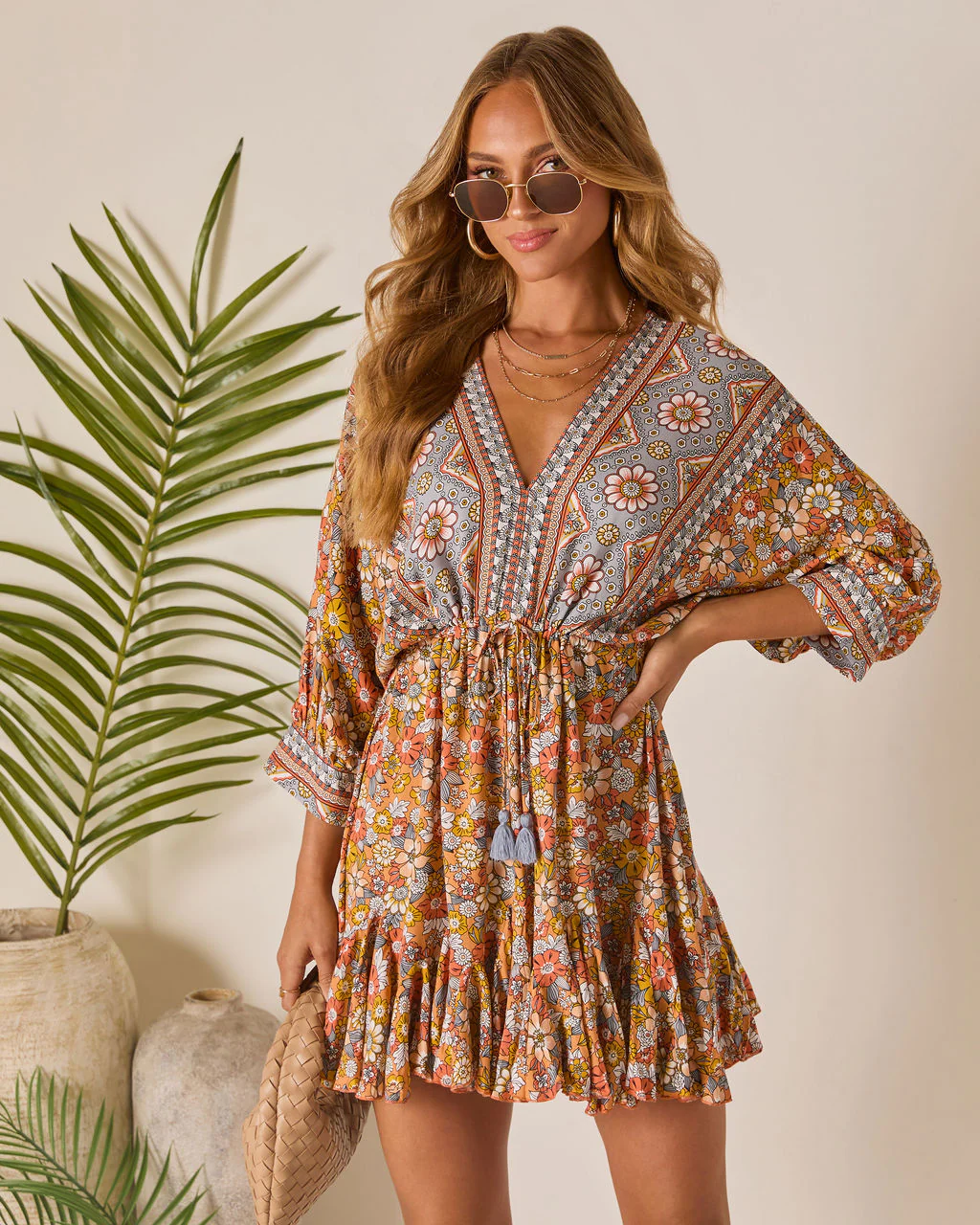Sun Loves Caftan Mini Dress - Image 5