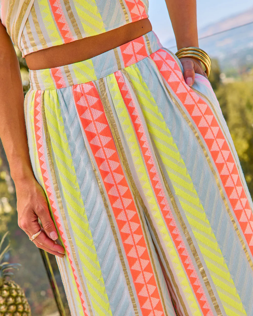 Sun Washed Abstract Wide Leg Pants - Image 6