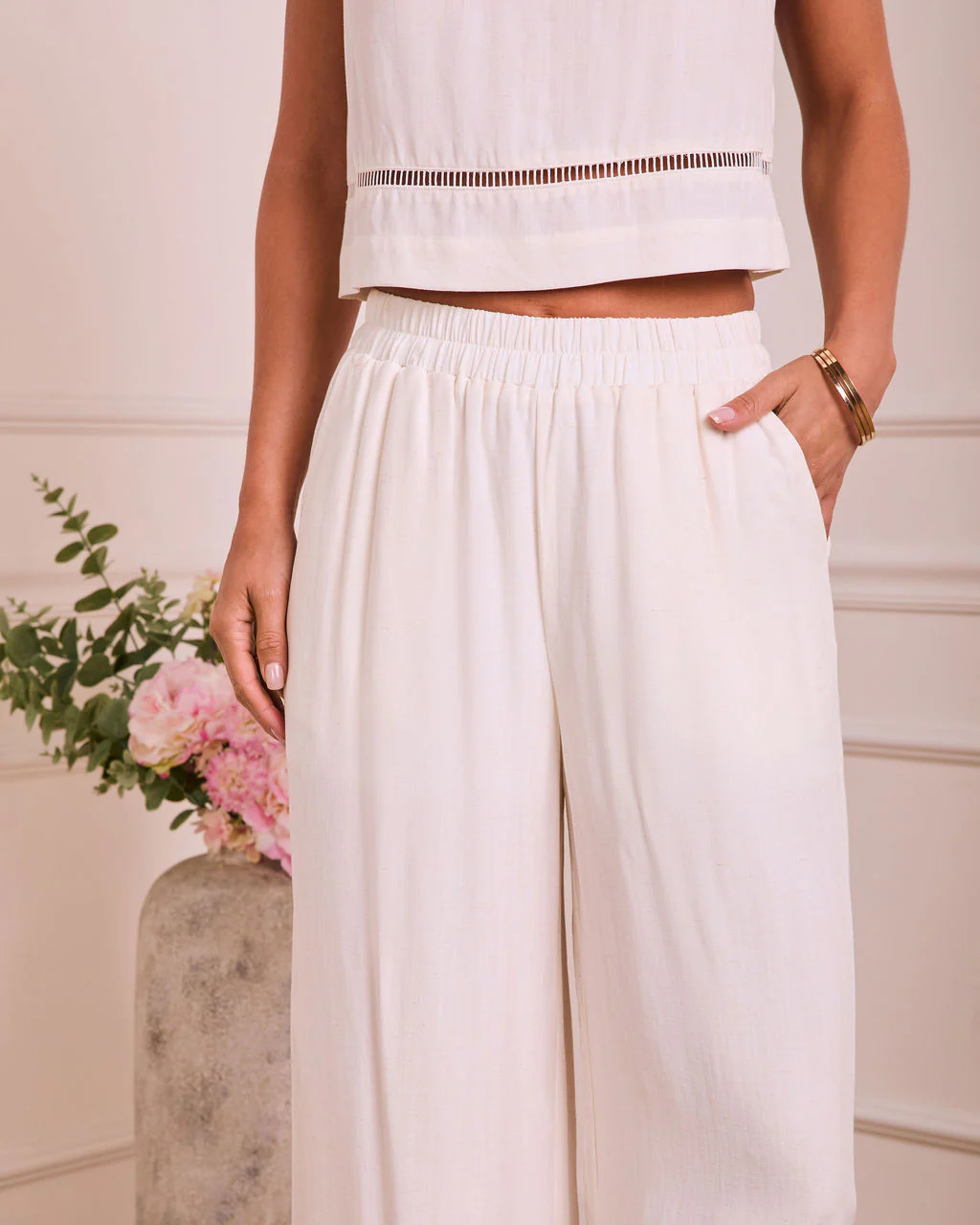 Sunbeam Darling Ladder Lace Trim Wide Leg Pants - Image 6