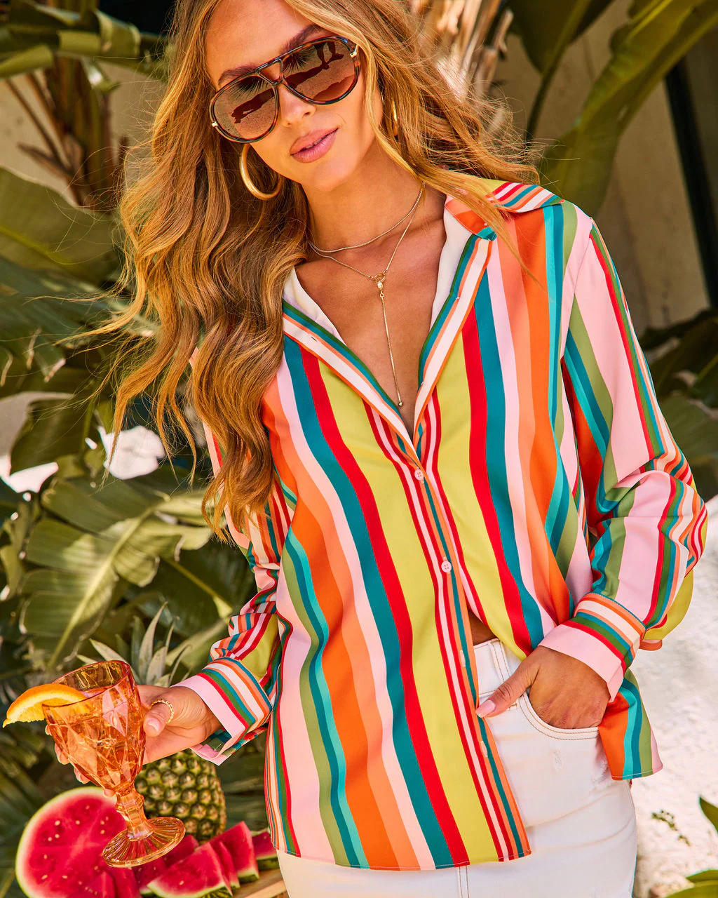 Sundazed Striped Button Down Top - Image 3