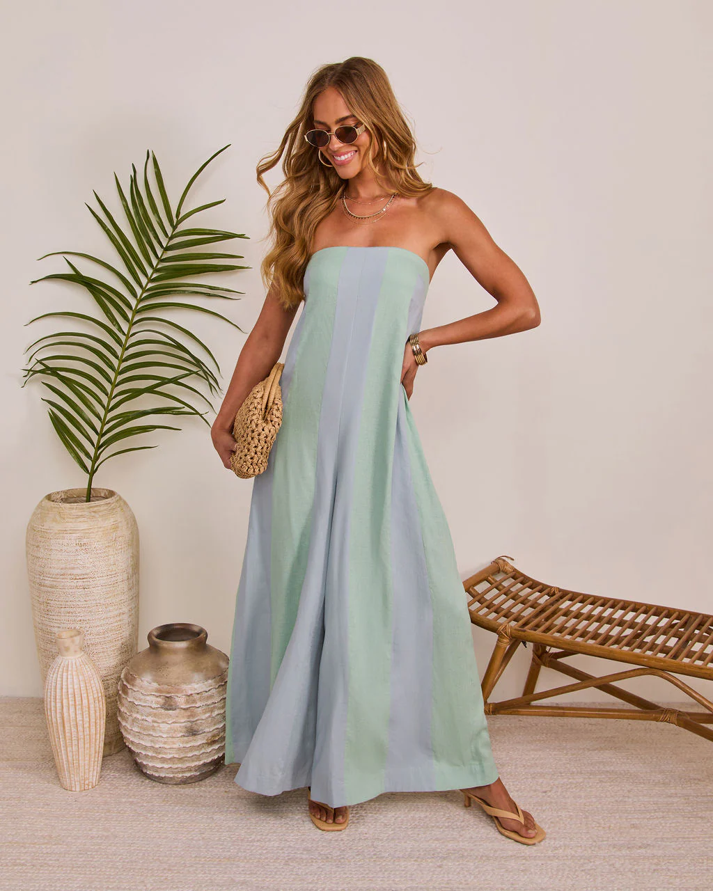 Sundrop Lagoon Striped Relaxed Strapless Jumpsuit - Image 5