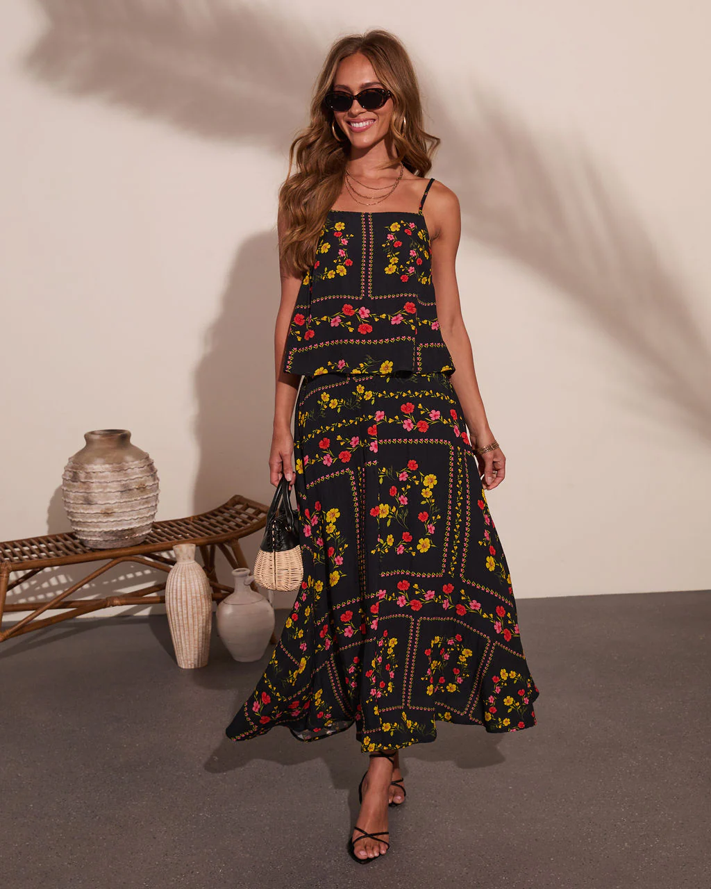 Sunkissed Meadow Floral Print Midi Skirt - Image 5