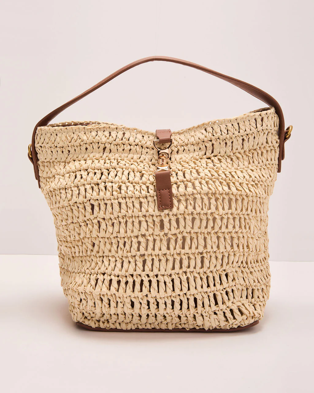 Sunny Bliss Straw Bucket Bag - Image 3