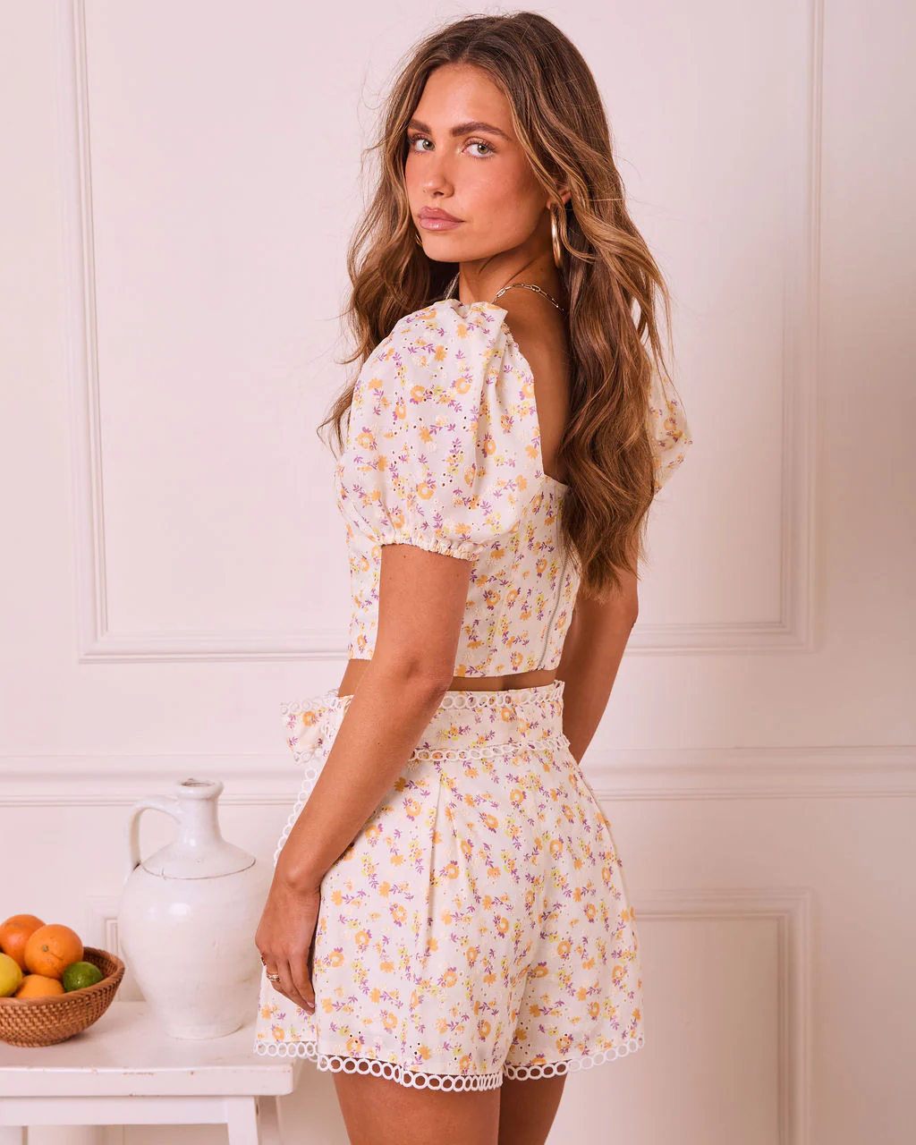 Sunny Petals Floral Eyelet Corset Top - Image 4