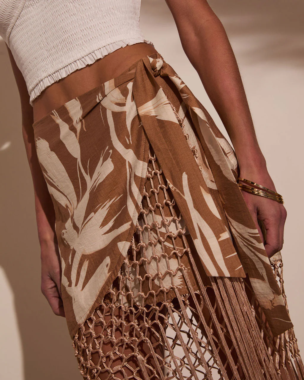 Sunny Views Wrap Fringe Mini Skirt - Image 6