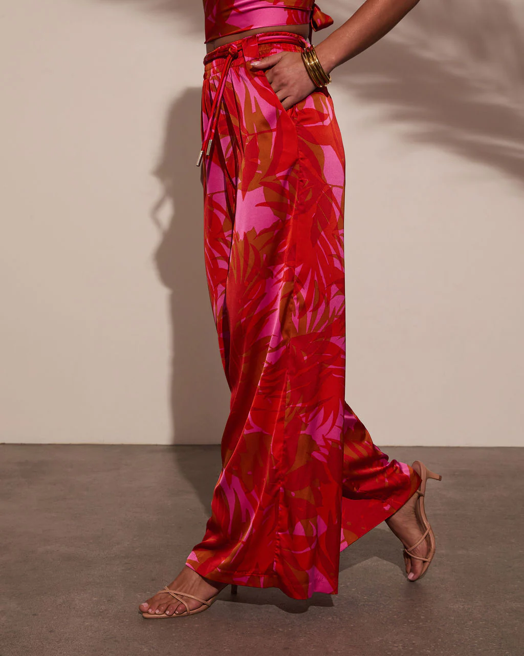 Sunset Sangria Tropical Wide Leg Pants - Image 3
