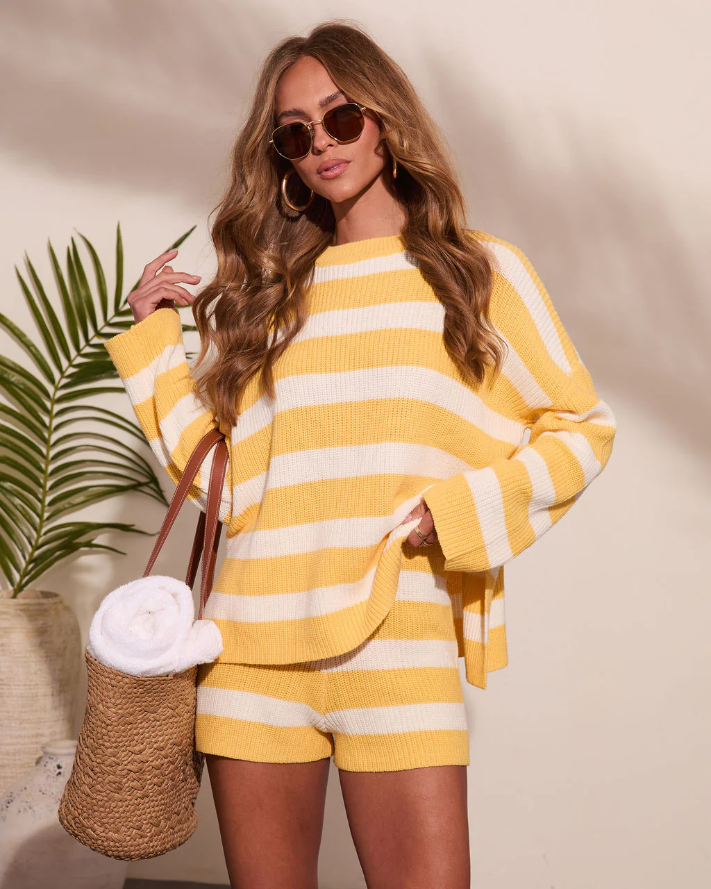 Sunshine Mood Striped Knit Shorts - Image 5