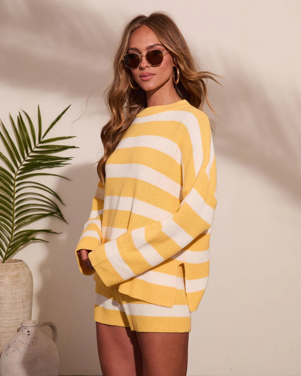 Sunshine Mood Striped Knit Sweater - Image 3