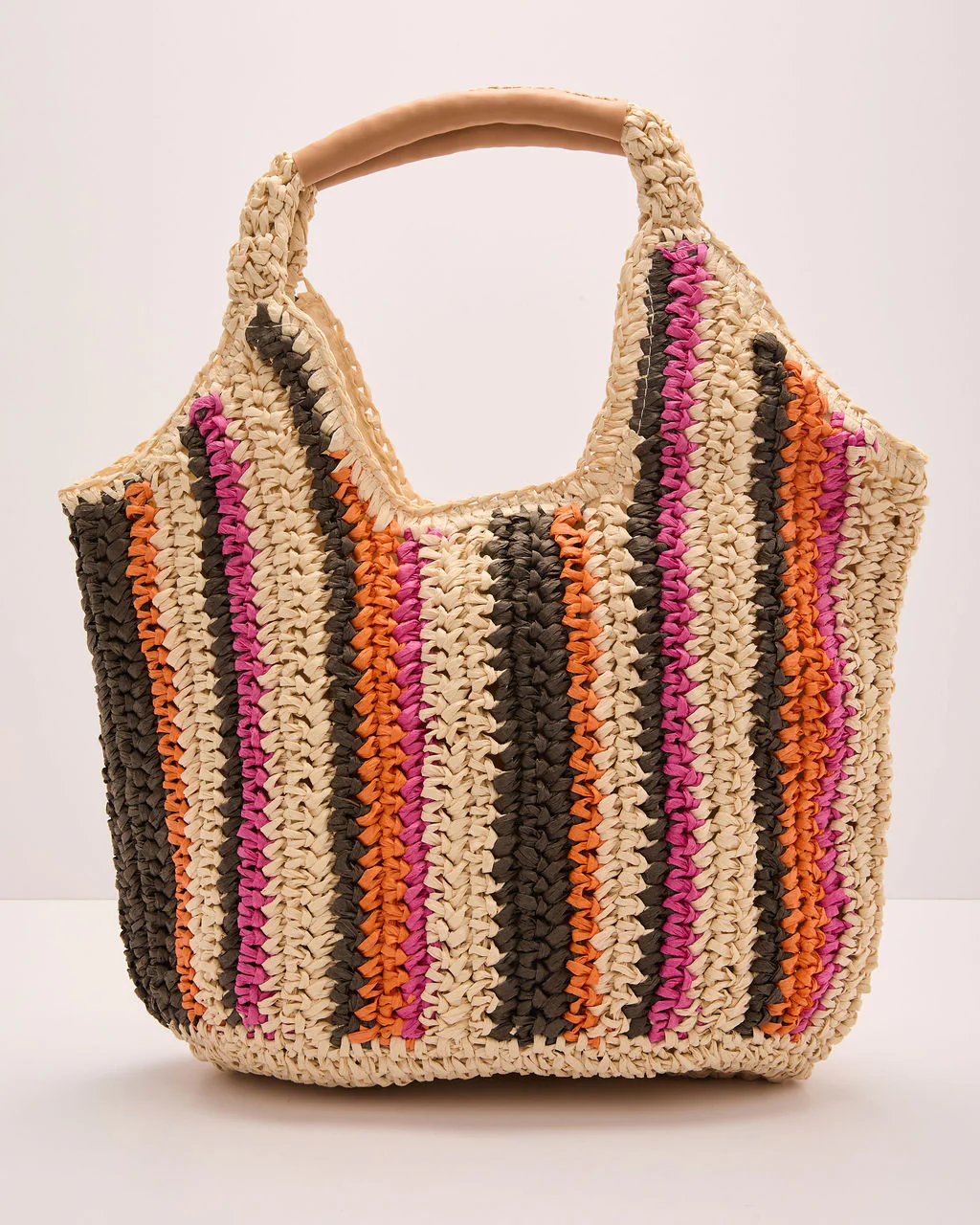 Sunswept Form Striped Straw Tote Bag - Image 3