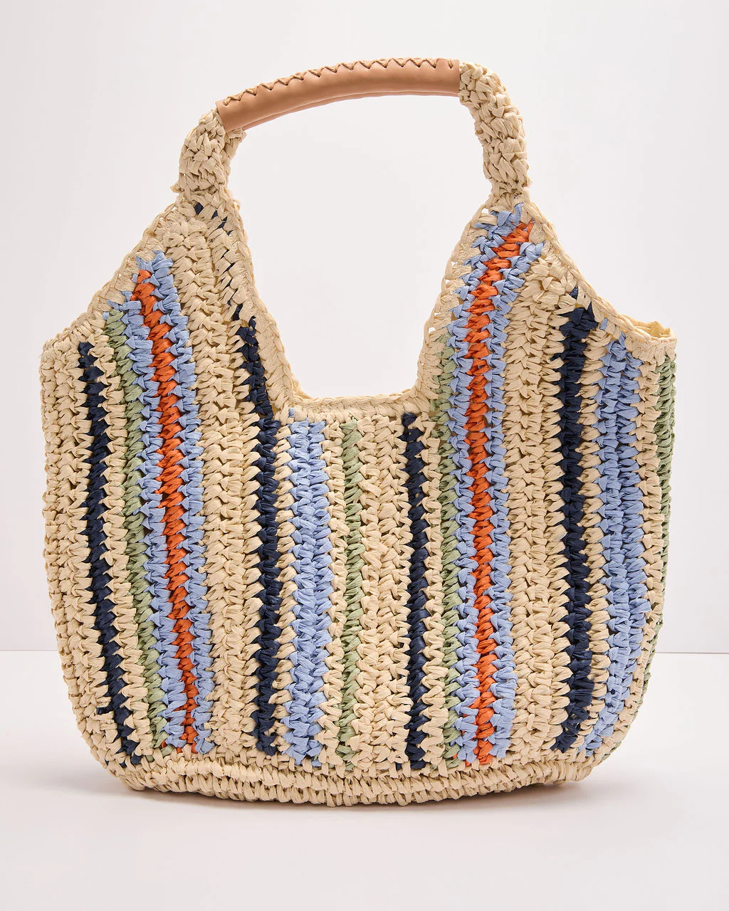 Sunswept Form Striped Straw Tote Bag - Image 9