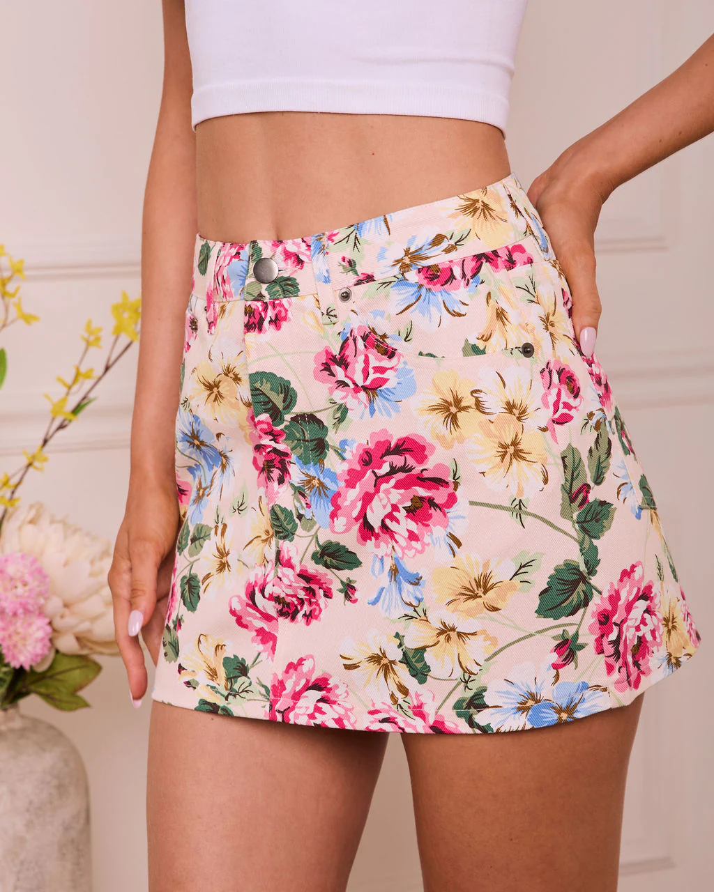 Sunveil Garden Floral Mini Skirt - Image 3