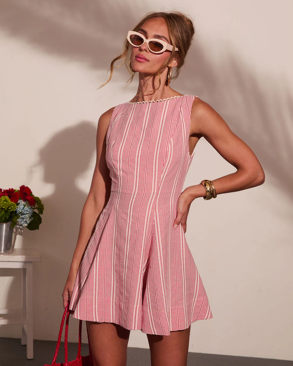 Sunwashed Days Gingham Print Mini Dress - Image 5
