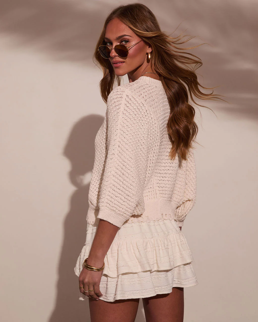 Sunwoven Distressed Crochet Sweater - Image 4