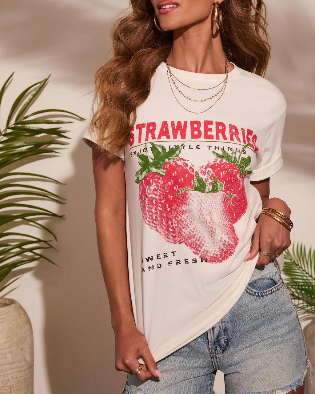 Sweet and Fresh Strawberries Graphic Tee - Image 6
