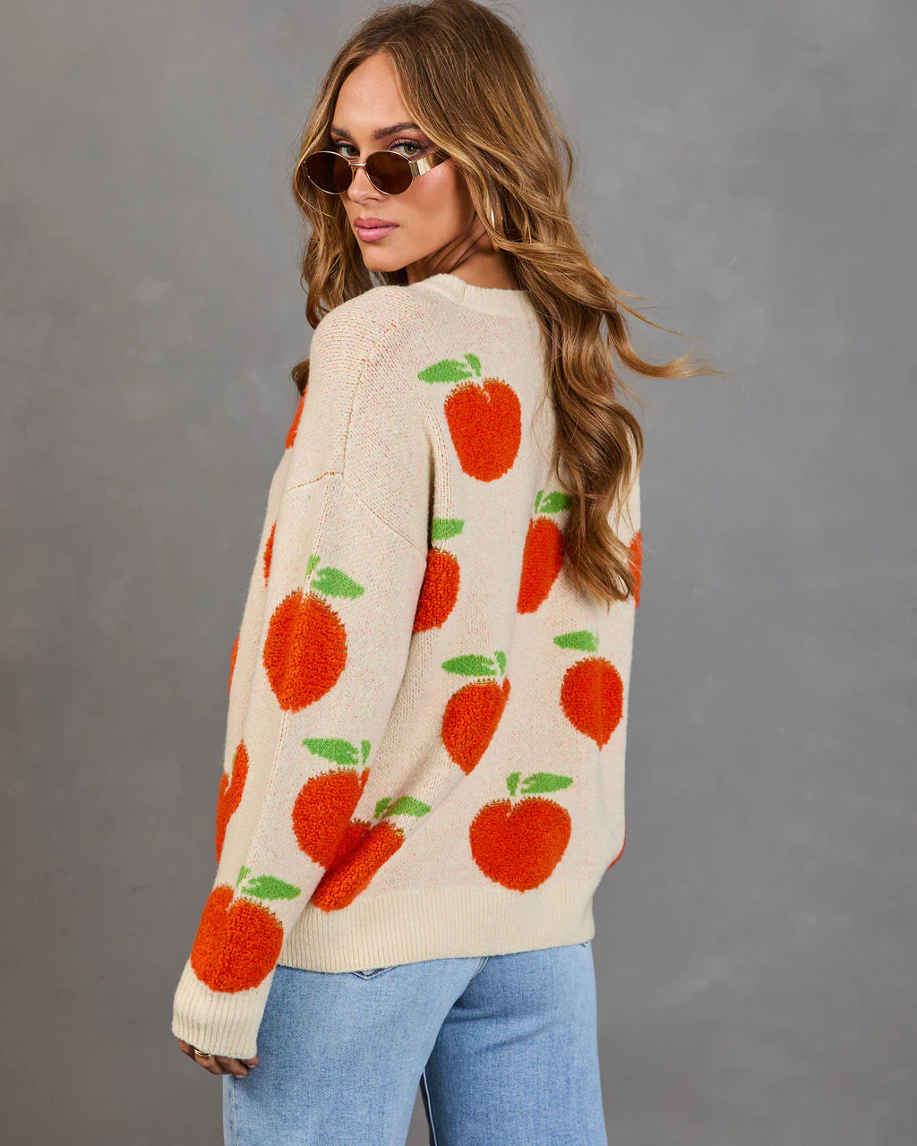 Sweet Citrus Knit Orange Sweater - Image 4
