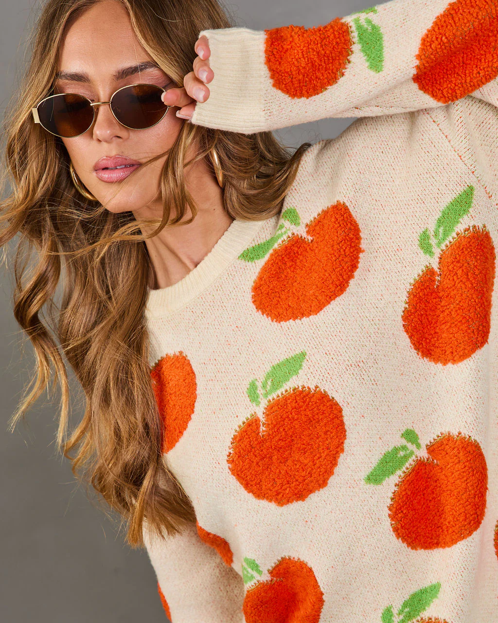 Sweet Citrus Knit Orange Sweater - Image 6