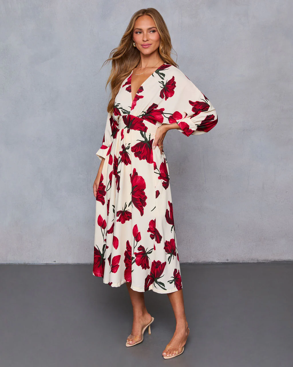 Sweet For You Kimono Sleeve Midi Dress - Image 3