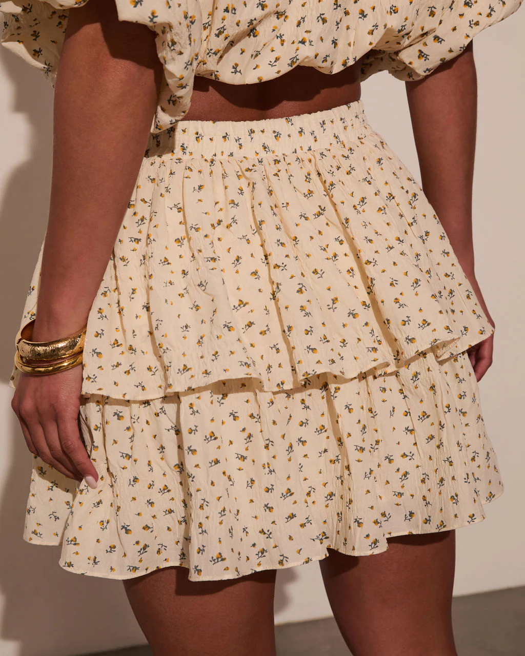 Sweet Harmony Tiered Floral Mini Skirt - Image 4
