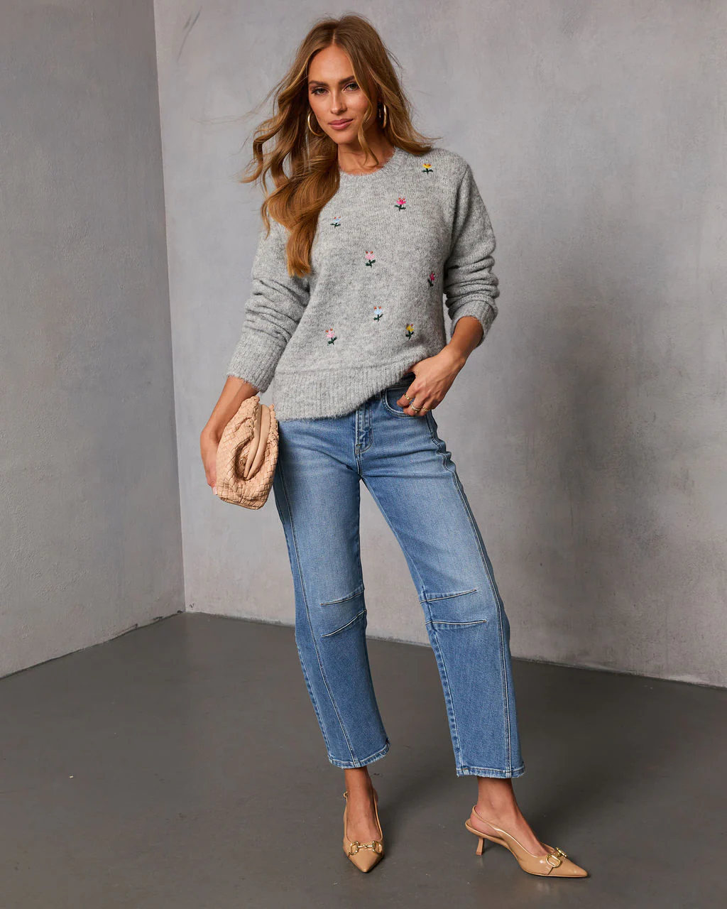 Sweet Petals Knit Embroidered Sweater - Image 2