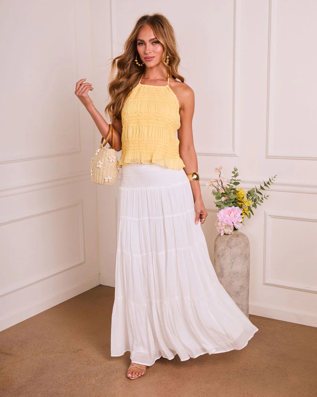 Sweet Social Smocked Halter Neck Top - Image 2