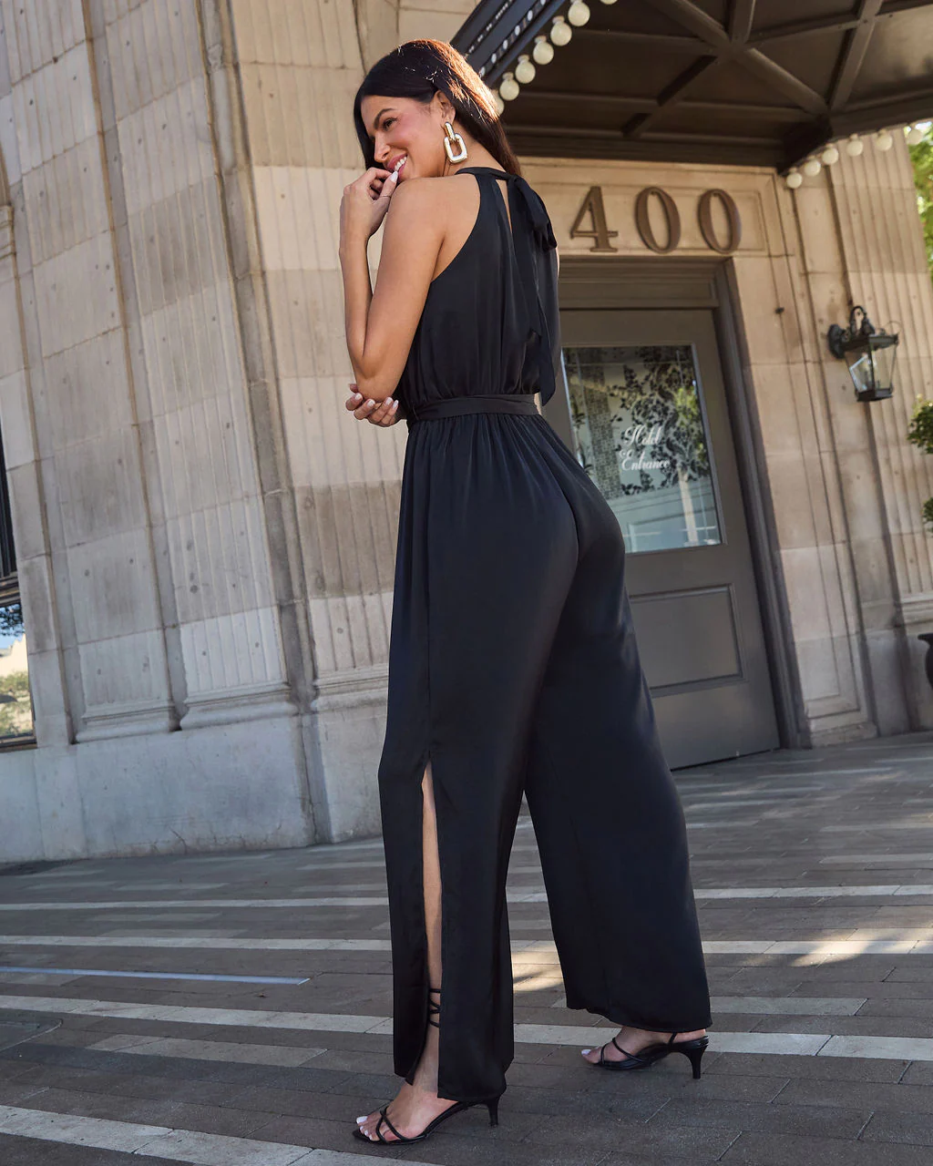 Sweet Spell Halter Waist Tie Jumpsuit - Image 4