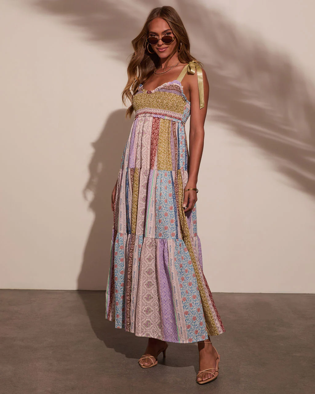 Sweet Spring Patchwork Maxi Dress - Image 3