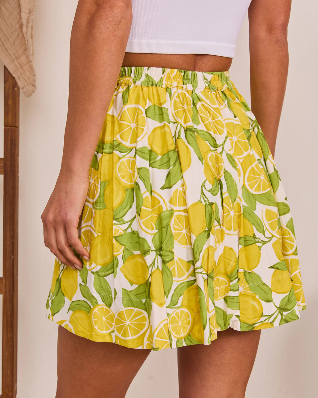 Sweet Zest Lemon Print Mini Skirt - Image 4