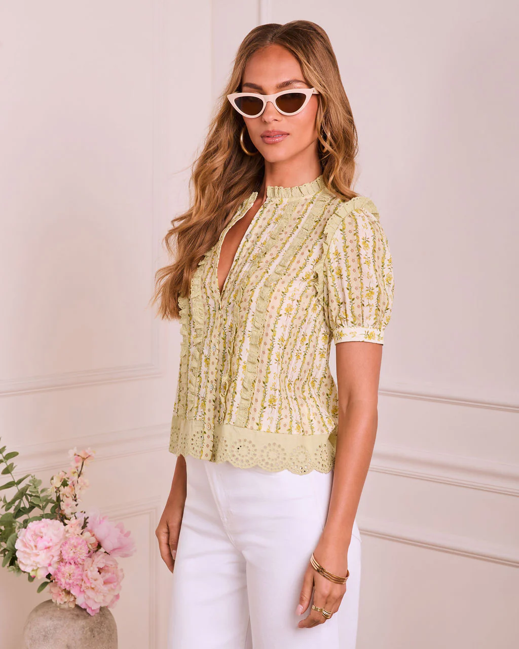 Sweetness Blooms Floral Cotton Eyelet Top - Image 3