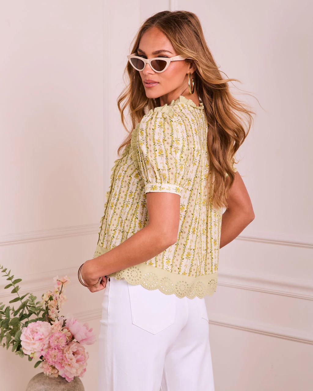 Sweetness Blooms Floral Cotton Eyelet Top - Image 4