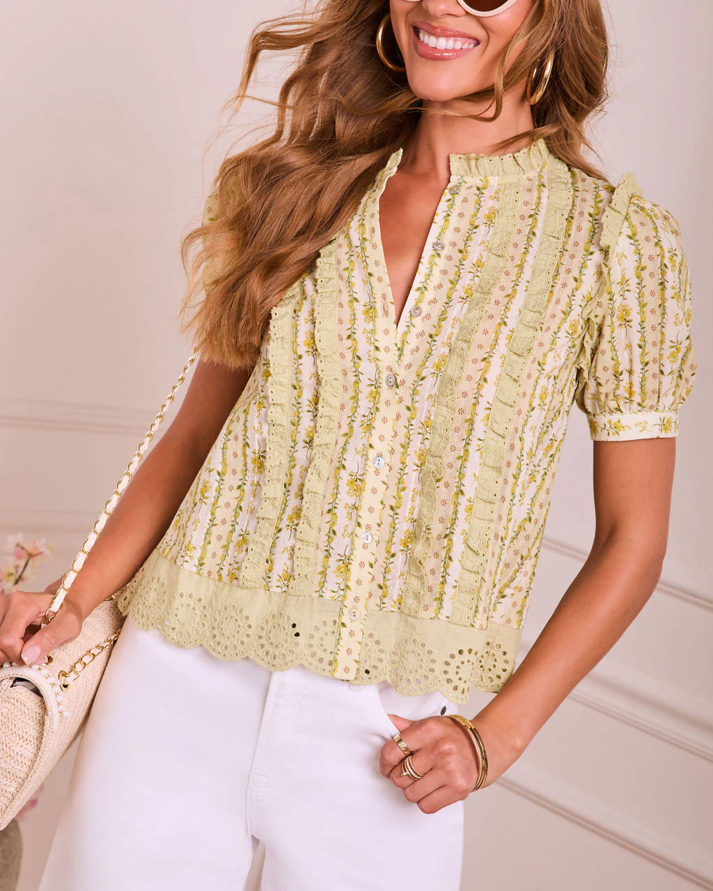 Sweetness Blooms Floral Cotton Eyelet Top - Image 6