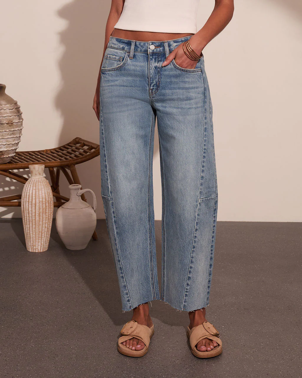 Sydnie Stretch High Rise Barrel Leg Jeans - Image 2