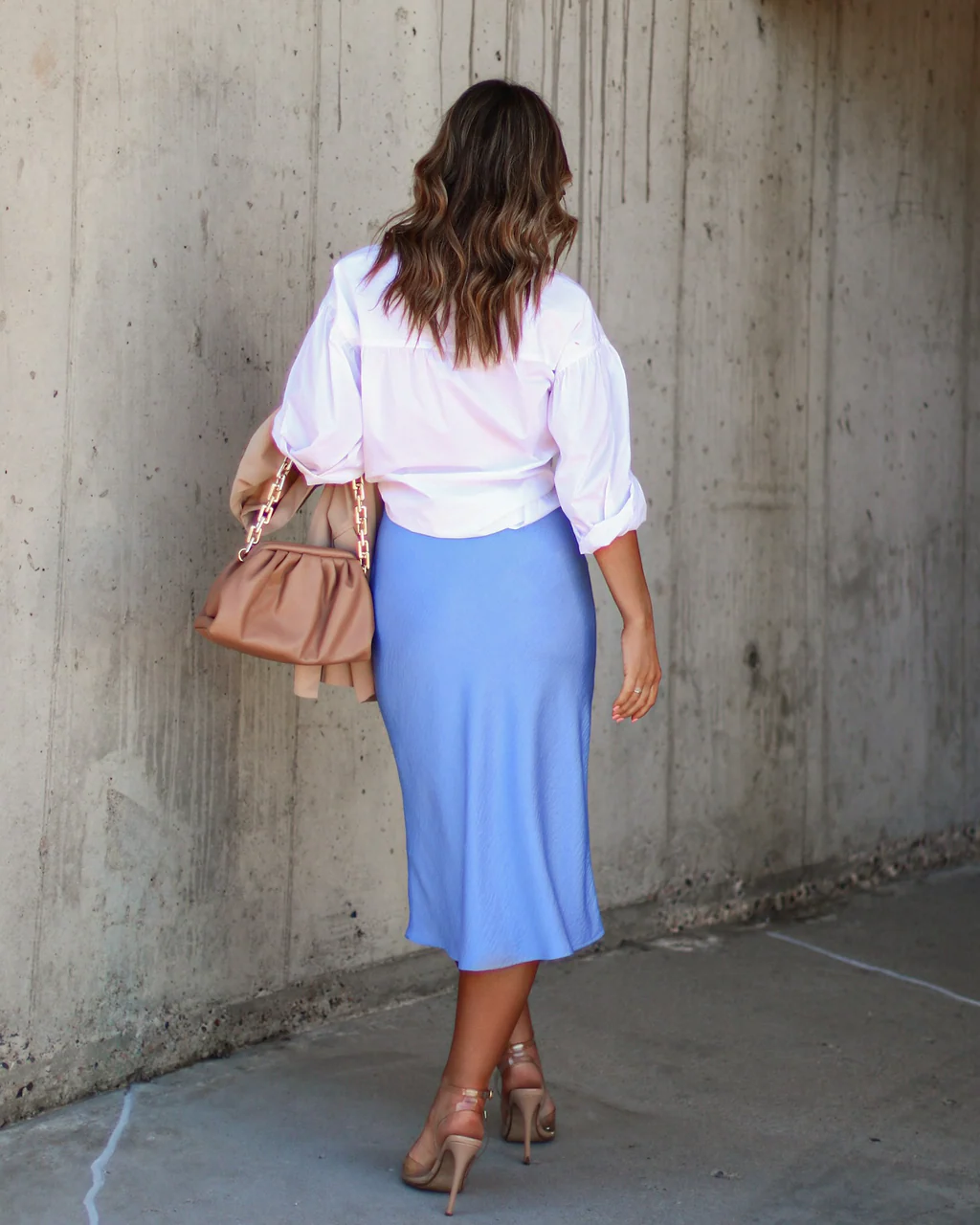 Sylvie Satin Midi Skirt - Image 4