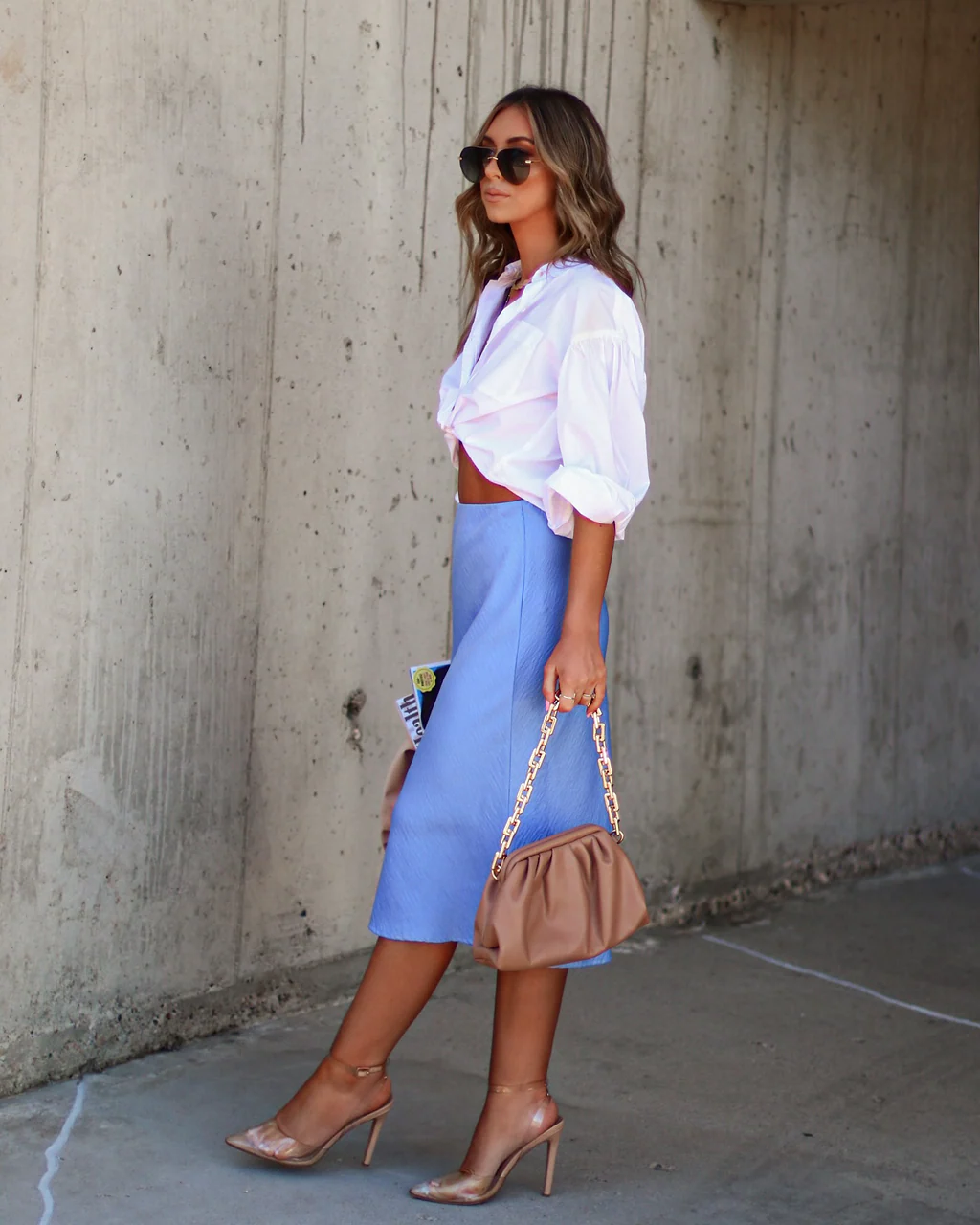 Sylvie Satin Midi Skirt - Image 5