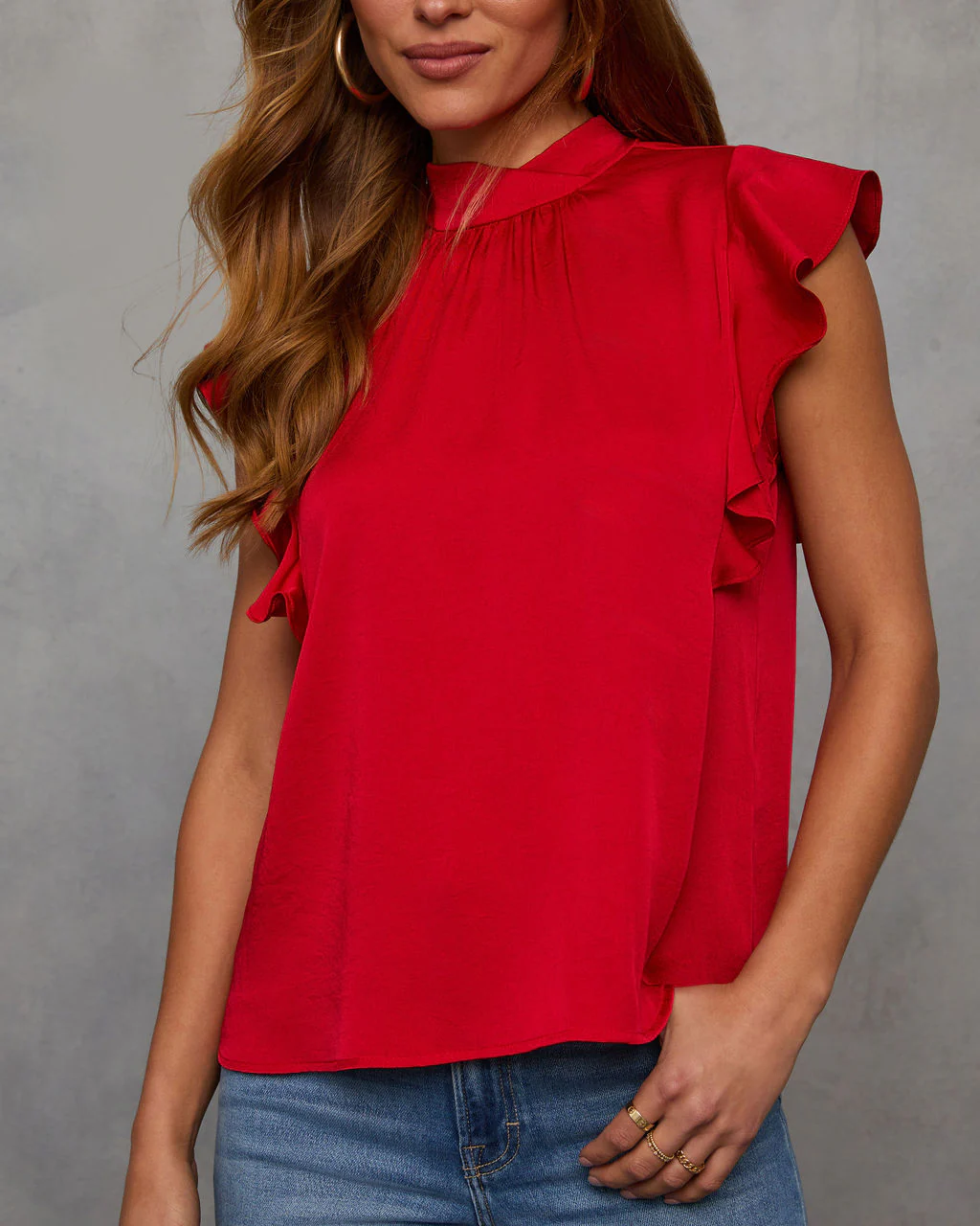 Tacie Mockneck Ruffle Sleeve Blouse - Image 17