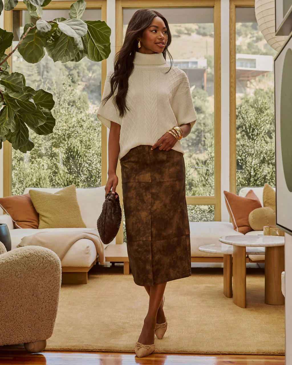 Take Me On Leather Midi Skirt - Image 3