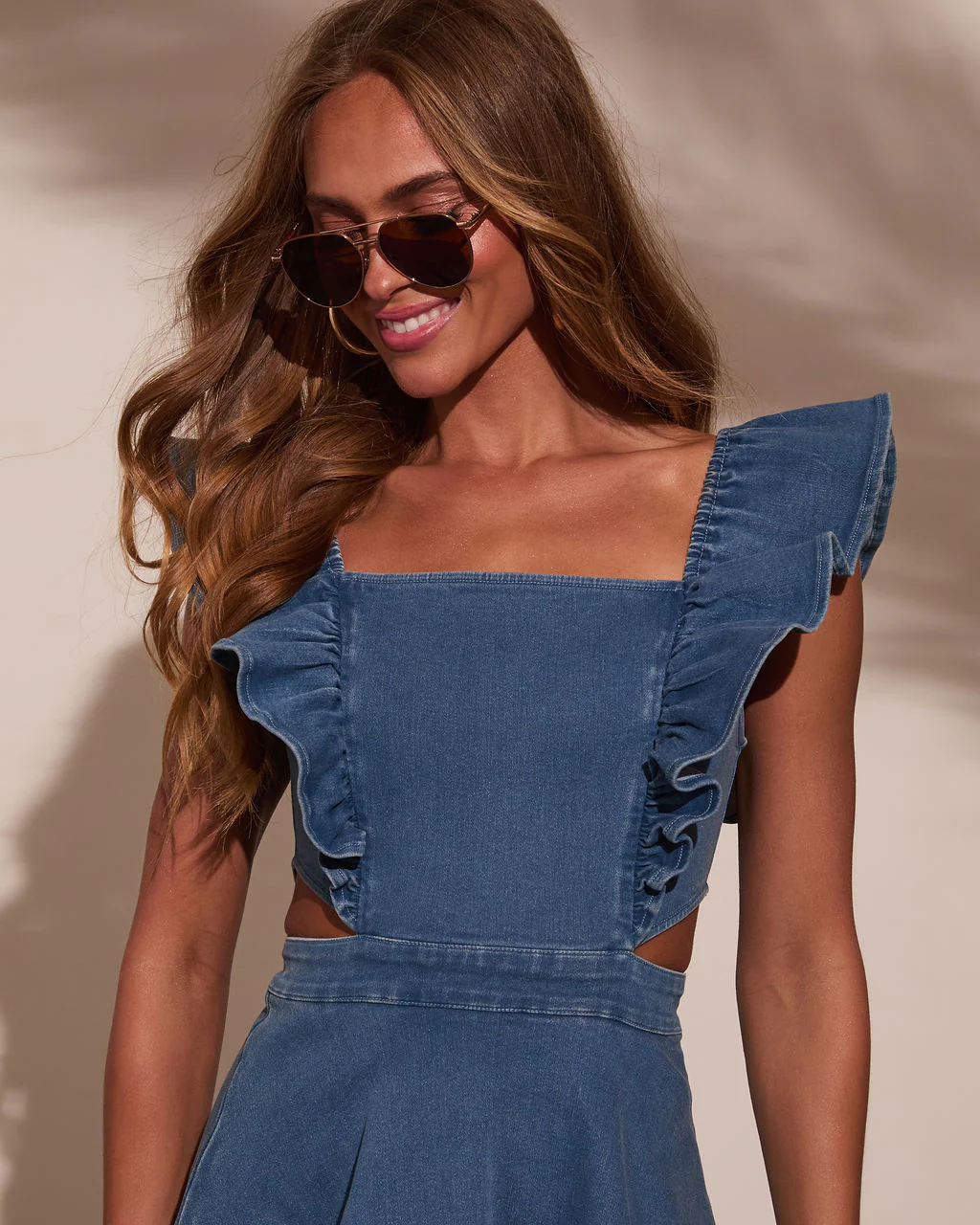 Tasha Cutout Denim Mini Dress - Image 6
