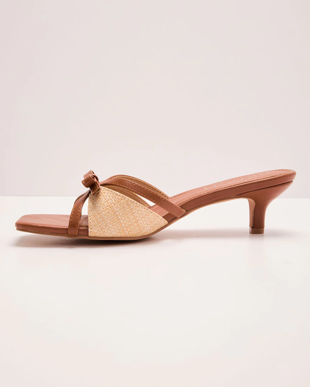 Tatie Straw Open Toe Kitten Heels - Image 4