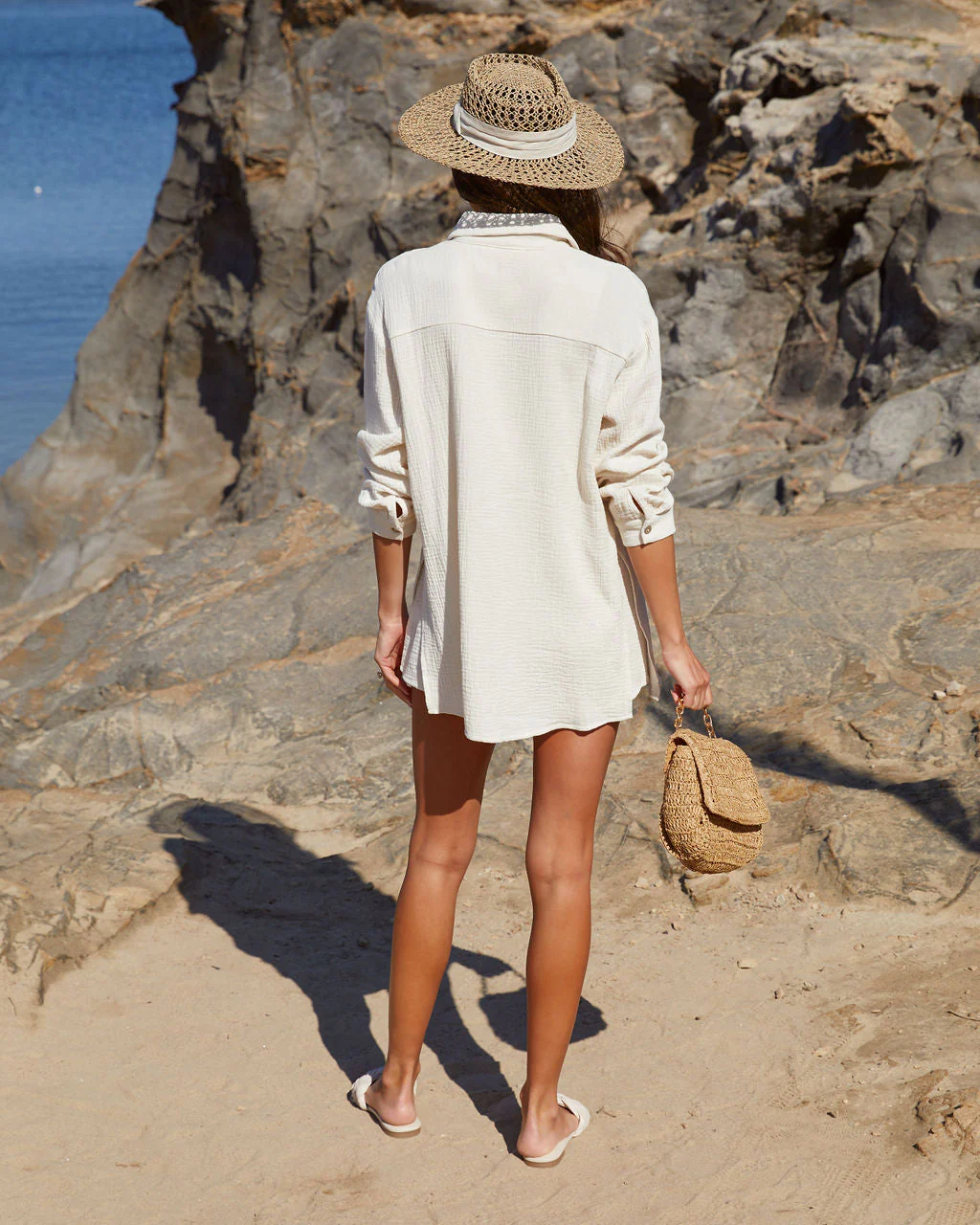 Tatum Cotton Button Down Romper - Image 5