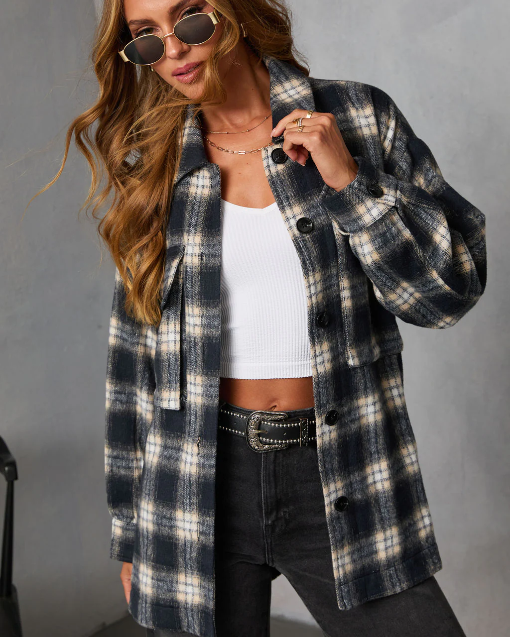 Tawny Grace Plaid Shirt Jacket - Image 5