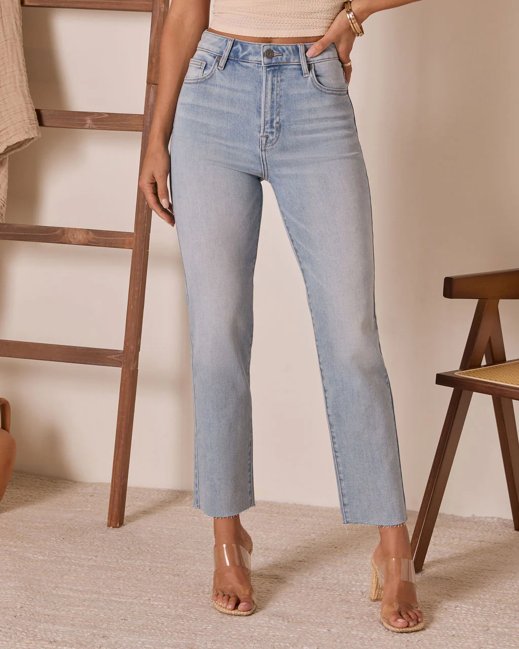 Teagan Super Stretch High Rise Straight Jeans - Image 2