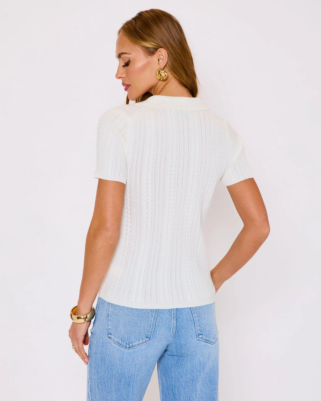 Thaliah Ribbed Knit Henley Top - Image 10