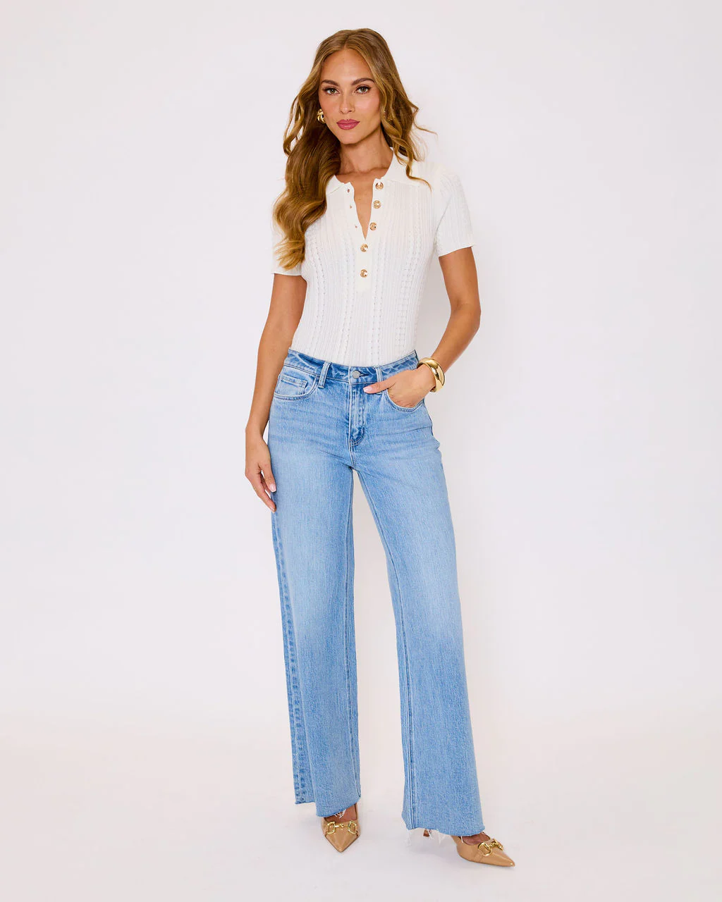 Thaliah Ribbed Knit Henley Top - Image 11