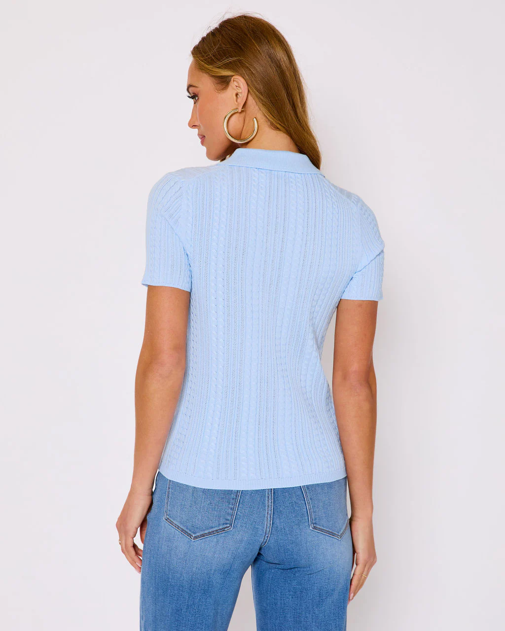 Thaliah Ribbed Knit Henley Top - Image 4