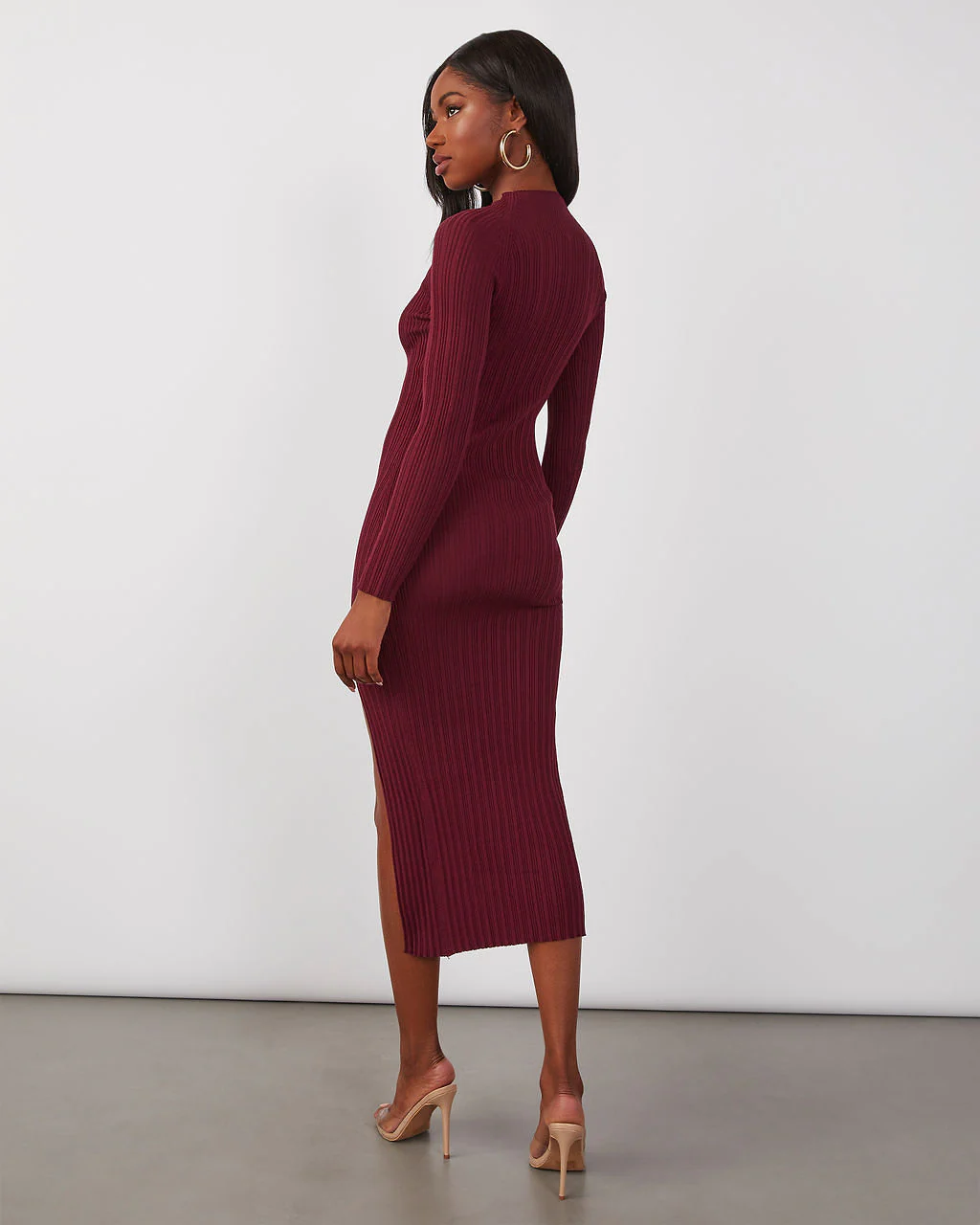 Thankful Soul Ribbed Mock Neck Midi Dress - Image 16