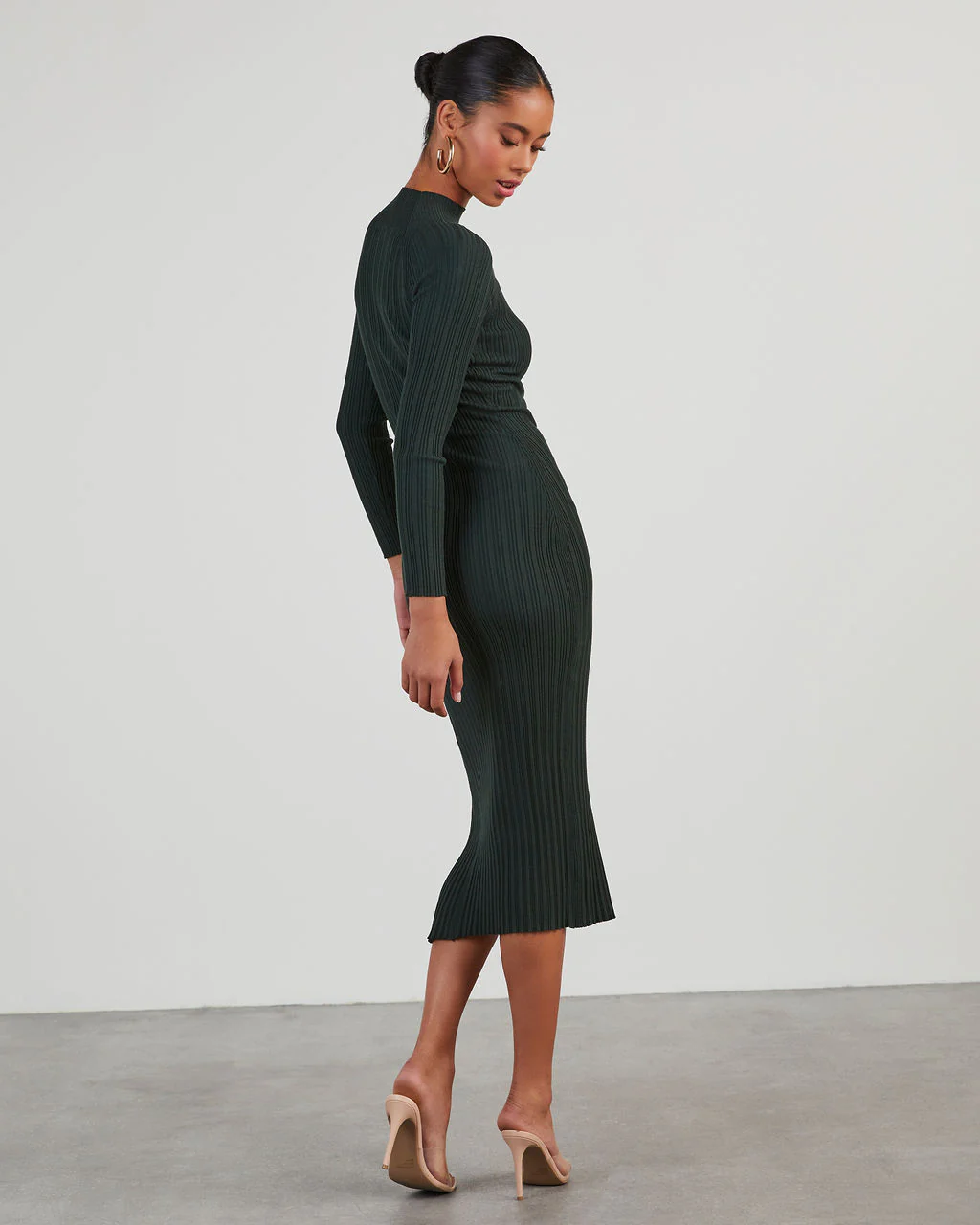 Thankful Soul Ribbed Mock Neck Midi Dress - Image 4