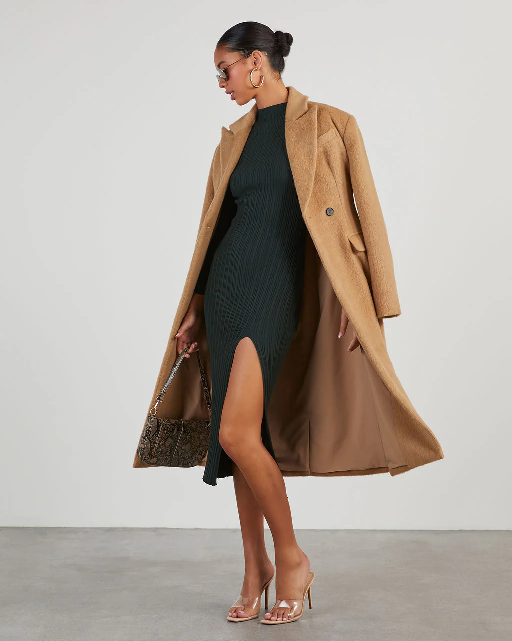 Thankful Soul Ribbed Mock Neck Midi Dress - Image 5
