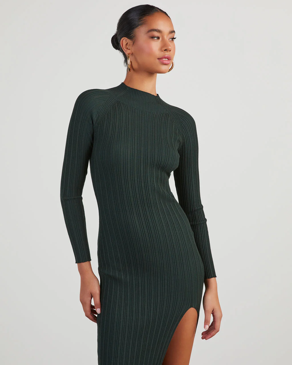 Thankful Soul Ribbed Mock Neck Midi Dress - Image 6